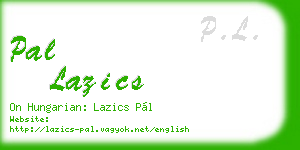 pal lazics business card